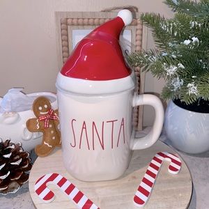 COPY - Rae Dunn Santa Mug with Santa Hat Topper
